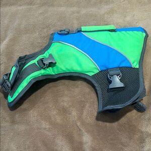 Green and Blue Dog Life Jacket